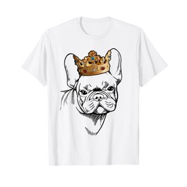 French Bulldog Wearing Crown T-Shirt for Men Women Kids
