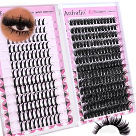 Spiky Volume Lash Extension 312pcs 100D Lash Clusters with Lash Spikes 8-19mm Mega Thick Eyelash Extensions Wispy Lash Clusters DIY Spiky Lash Extension D Curl Individual Lashes Clusters by Anforlin