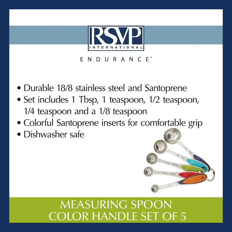 RSVP International Endurance Kitchen Collection Measuring Tools, Dishwasher Safe, Colored