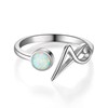 FANZE Mothers Day Gifts 925 Sterling Silver Initial Ring Opal