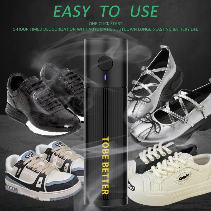 DUNGGLE Shoe Deodorizer Rechargeable Ozone Tech Eliminates Odors in All