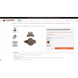 Andersen 9105609 A Series Stone Sash Lock & Keeper Double Hung Windows (2008 on)