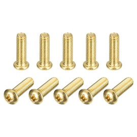 uxcell Brass Machine Screws, M5x16mm Phillips Pan Head Fastener Bolts for Furniture, Office Equipment, Electronics 20Pcs
