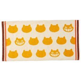 Marushin 1005043800 Towel Pillowcase, Ghibli My Neighbor Totoro, Cat Bus Silhouette, Cute, Goods, White, Approx. H 13.4 x W 25.2 inches (34 x 64 cm)