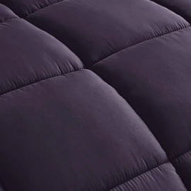 Chezmoi Collection 3-Piece All Season Oversized Queen Comforter Set Dark Purple, Soft Quilted Down Alernative Duvet Insert with Corner Tabs, Lightweight Microfiber Bedding, 92 x 96 Inches