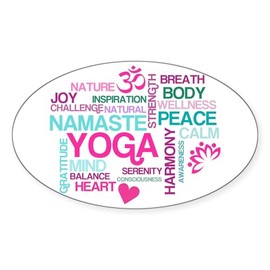 CafePress Yoga Inspiration Sticker Oval Car Bumper Sticker(10-Pack)