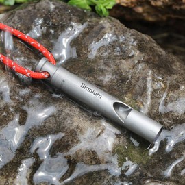 lifcasual Silbato de emergencia de titanio Ultrght con rd Supervivencia al aire libre Camping Senderismo Exploración