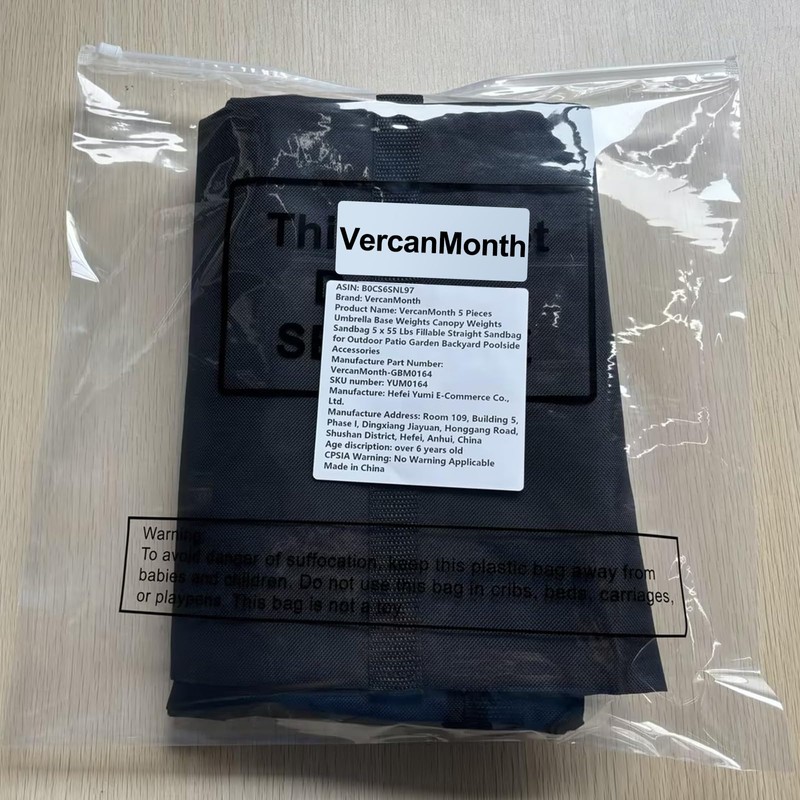 VercanMonth 275 LBS Umbrella Base Weights Sandbags, 5 Packs Sand