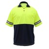 First Class Two Tone Polyester Polo Shirt with Reflective Stripes