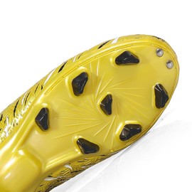 EPIMENO Soccer Cleats Boys Girls Kids Firm Ground Unisex Football Baseball Shoes(Little Kid/Big Kid) Gold Metallic