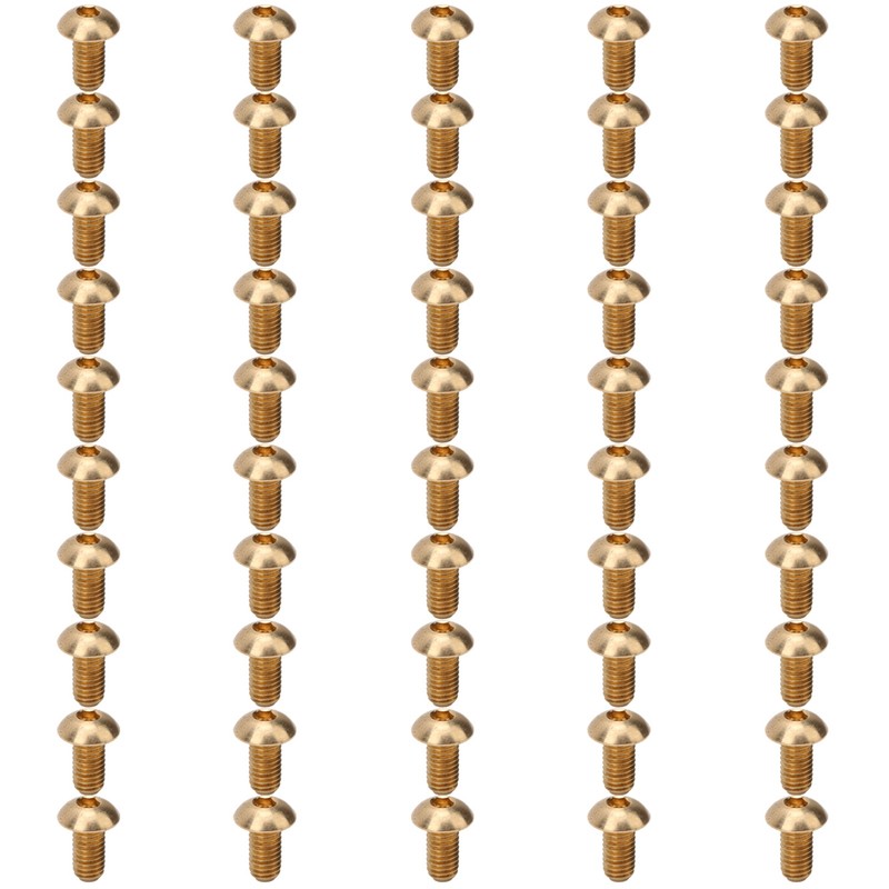 50Pcs Round Hex Socket Screw Copper Fastener Hardware Tools Industrial