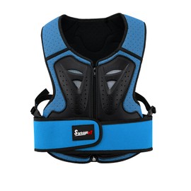 StarknightMT Kids Motorcycle Chest Protector Dirt Bike Youth Riding Spine Back Armor Protection for Motocross Cycling Skateboard,Skiing,Skating,Off-Road（Blue）