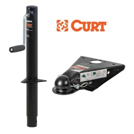 CURT 2K A-Frame Trailer Jack Side Handle w/ No-Latch Coupler for 2-5/16" Ball