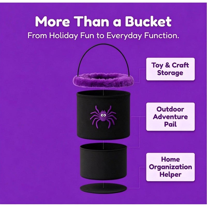 Halloween Trick or Treat Basket, Black