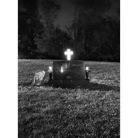 FixtureDisplays Solar Lighted Cross Solar Power Cemetery Cross Grave Memorial Decoration Cross