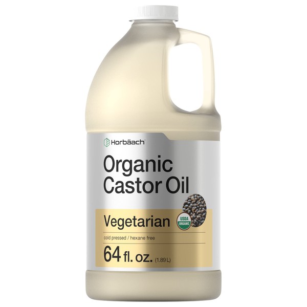 Organic Castor Oil 64 fl oz | Vegetarian, Non-GMO | by Horbaach