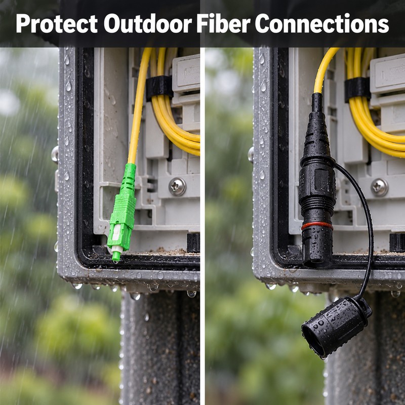 3M SC/APC Single-Mode Fiber Patch Cord – Waterproof Pre-Terminated Optical