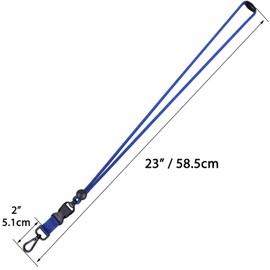 Masper 2 Pack Blue and Olive Green Safety Breakaway Lanyard with Round Adjustment Slider, Detachable Buckle and Metal Snap Swivel Hook, Great for Keys ID Holders Whistles