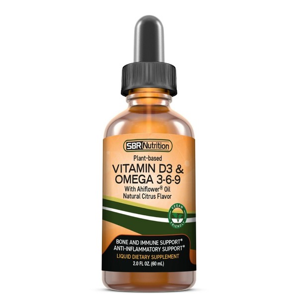 Vegan Vitamin D3 & Omega 3-6-9 Liquid Drops with Ahiflower