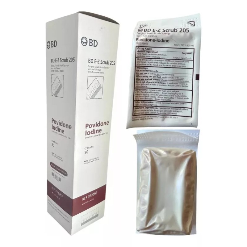 BD Cepillo Bd E-z Scrub 205 Quirurgico Con Yodo 1%