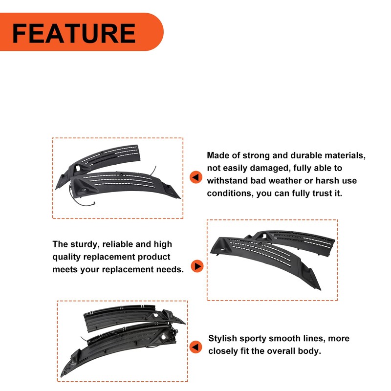 ECOTRIC Windshield Wiper Cowl Cover Panel Compatible with 2004-2008 Ford