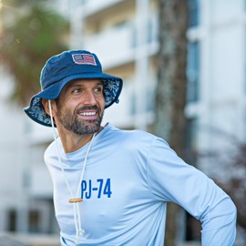 Panama Jack USA Men's Bucket Hat - Lightweight, Packable, UPF (SPF) 50+ Sun Protection, 2 3/4" Big Brim (Khaki, Medium)