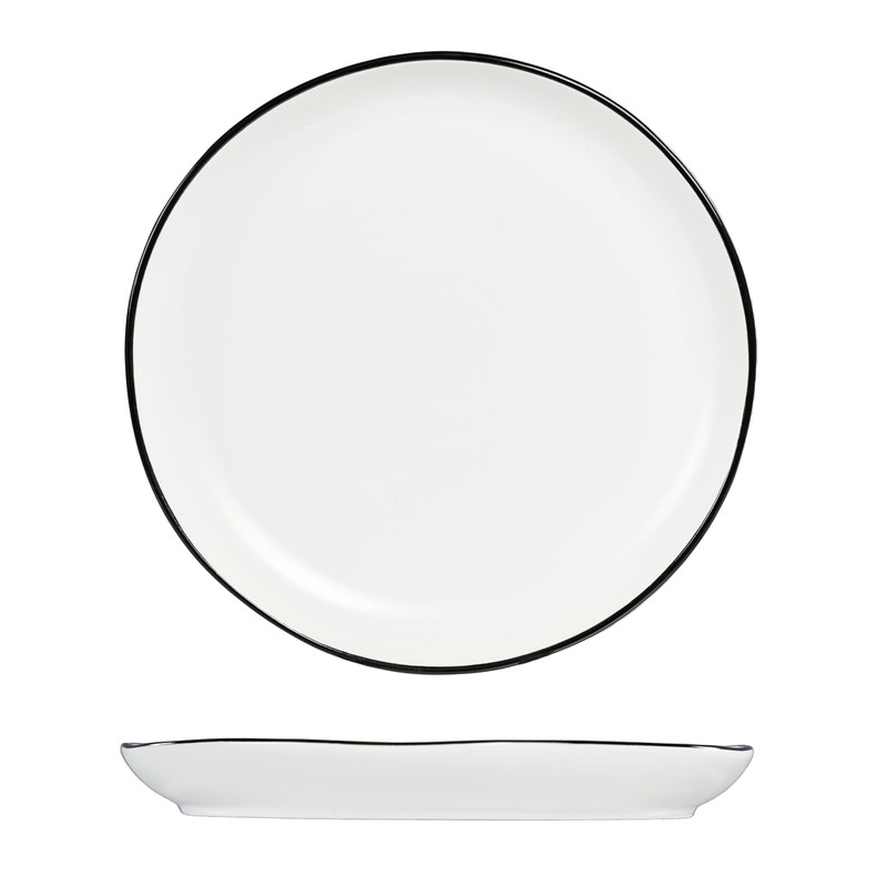 Servappetit Black Tie Dinner Plates Set of 4, 9.5" Diameter