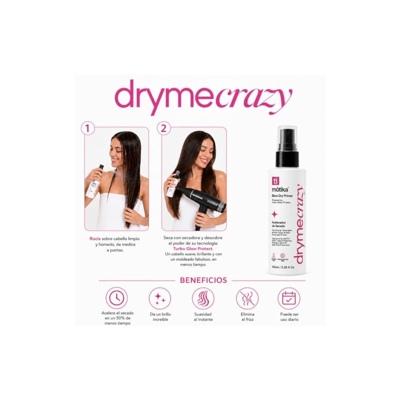 MOTIKA DryMe Crazy 100 ml Acelerador de Secado para Cabello,
