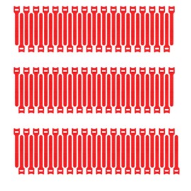 Pasow 100pcs 6-Inch Reusable Fastening Cable Ties Adjustable Wire Management (Red)