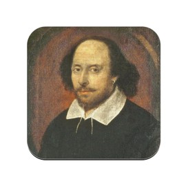 Cork Coaster - William Shakespeare English Writers Theatre Portrait Painting - 1 Piece (95x95mm)