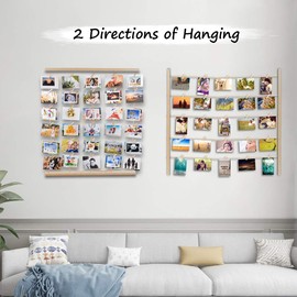 Uping Collage Picture Frame, Photo Wall, Collage Picture Frame, Photo Line, Wooden Picture Frame in Clothesline Look