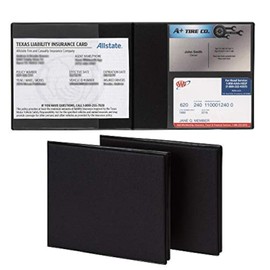 Samsill 2 Pack Car Registration and Insurance Holder, 5.25" x 4.75" Black Glove Box Organizer, Perfect for Multiple Vehicles