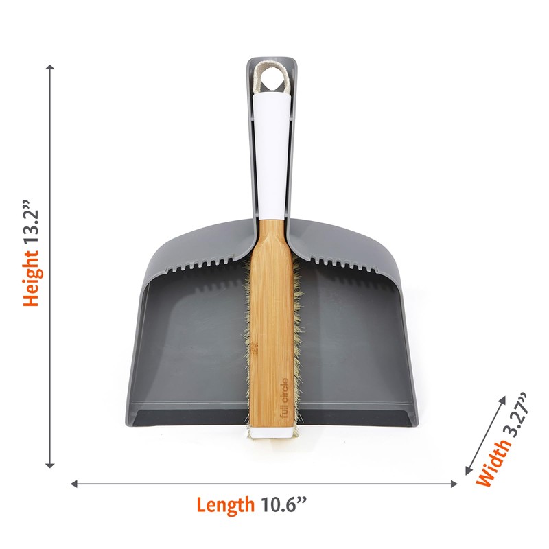 Full Circle Clean Team Brush & DustPan Set, White &