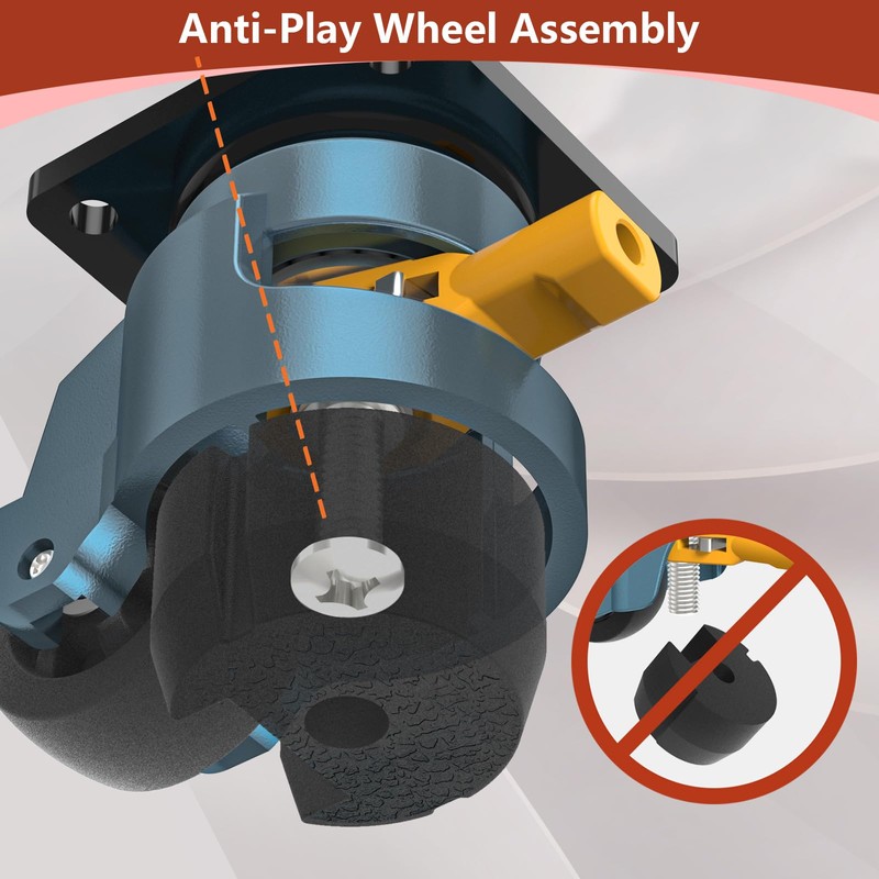 Leveling Casters with Upgraded Ratchet Handle Design,360 Degree Swivel Castor