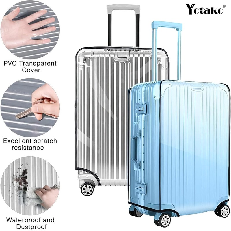 Yotako 26 Inch Suitcase Cover Protectors Clear PVC Luggage Cover