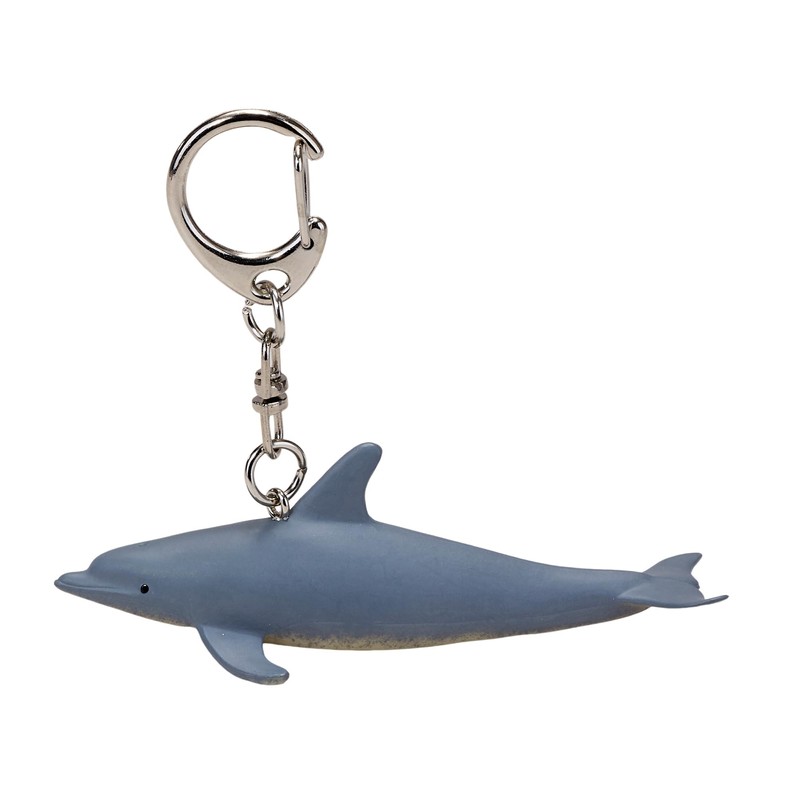Mojo 387603 Dolphin Animal Figure Keychain, gray