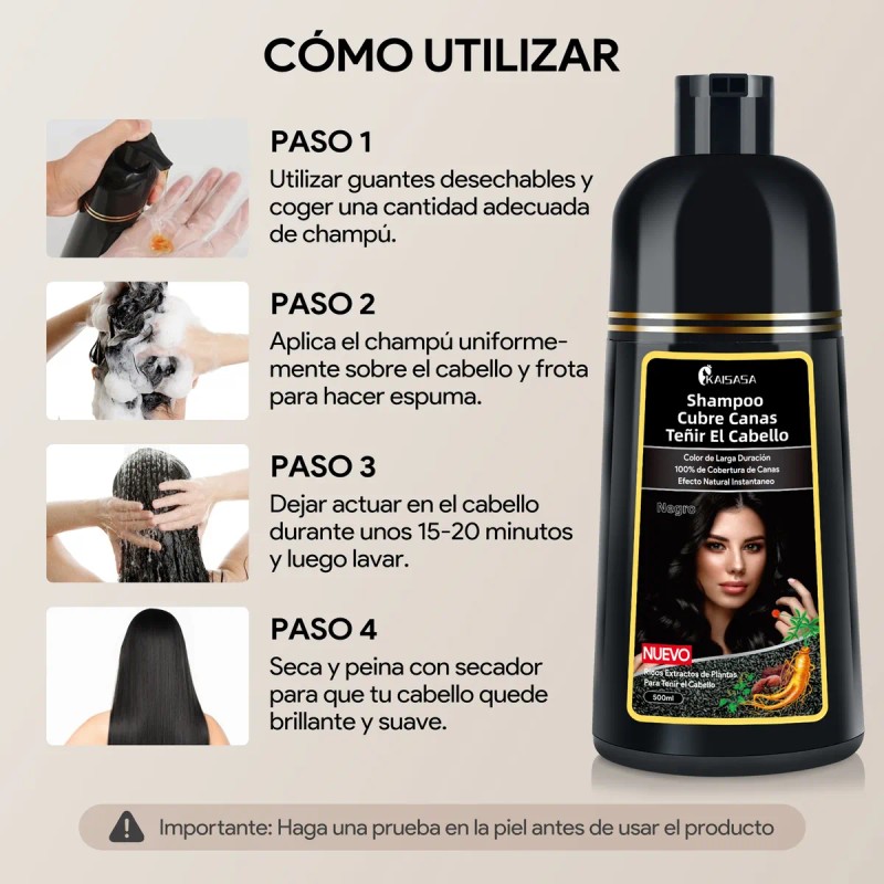 Shampoo Tinte Instantneo Cubre Canas Natural Jengibre 500ml