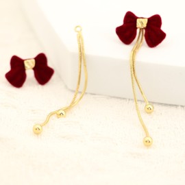 Atifober Red Bow Dangle Earrings For Women Red Bow Tassel Earrings Statement Ribbon Fringe Earrings Bow Jewelry Bow Dangling Earrings Long Wedding Guest Earrings Prom Christmas Festival Jewelry