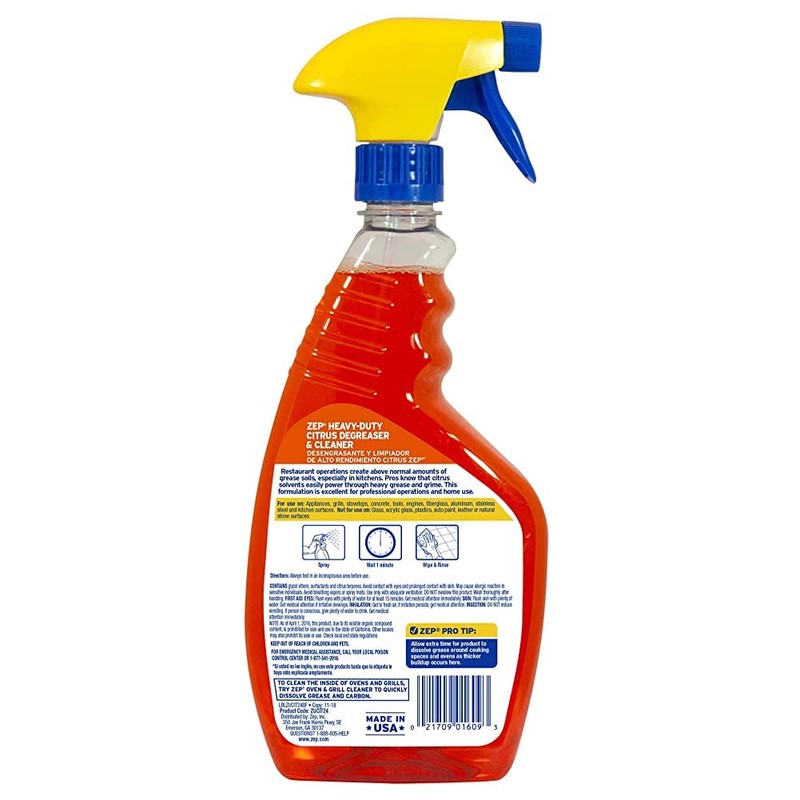 Zep Heavy-Duty Citrus Degreaser and Cleaner - 24 oz (Case