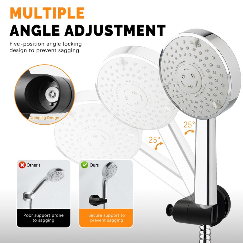 Suction Cup Shower Head Holder, Removable Shower Head Holder Wall