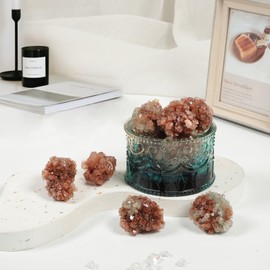 mookaitedecor 2 Pieces Aragonite Crystal Cluster Mineral Healing Stones Natural Aragonite Raw Stone for Collection Home Decor, 36-60g