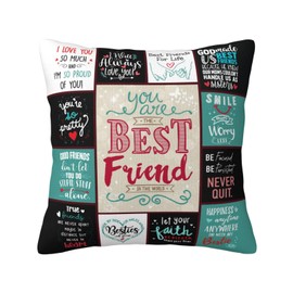 Mothers Day Best Friend Women Gifts, Birthday Gift for Best Friends Female, Friendship Gifts for Women Friends, Bestie Gifts for Girls, Birthday Gift Ideas for Bff Woman Throw Pillow Cover 18"X 18"