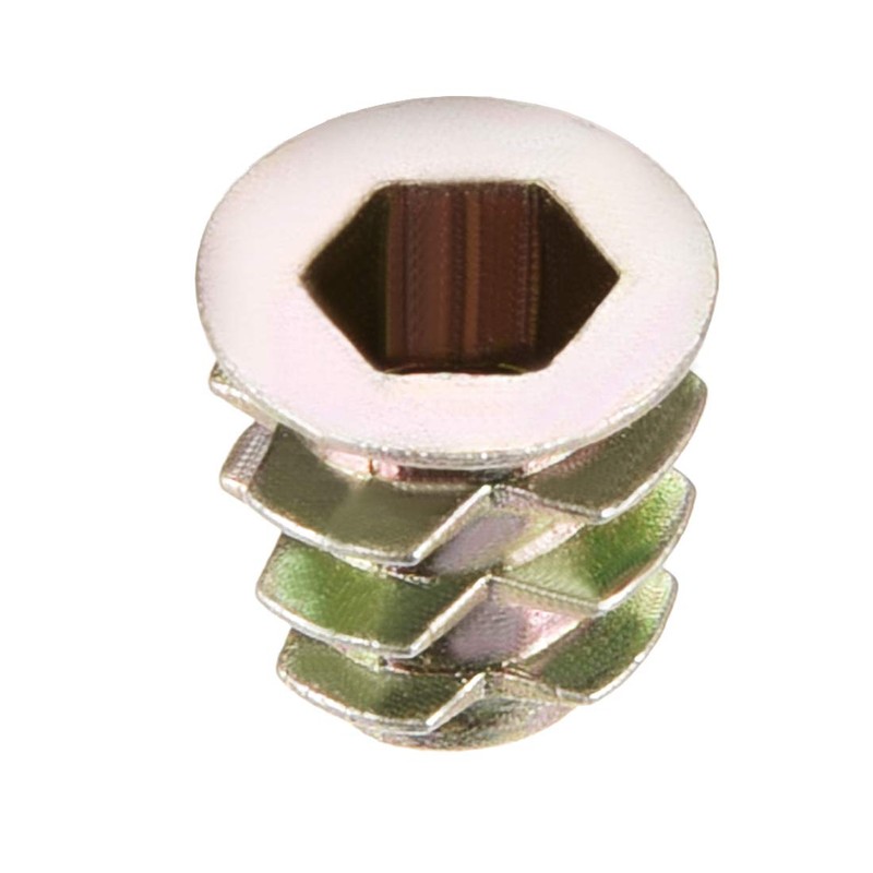 sourcing map Thread Insert Nut Zinc Alloy Hexagon Socket M5