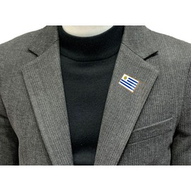 vmcoatdu Uruguay Flag Rectangle Pin Badge International Travel Brooch Metal Alloy Souvenir Pin for Hat Clothes Backpack (Uruguay)