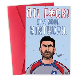 Zyulin Humorous Roy Kent Birthday Card for Him Her, Rude Ted Lasso TV Show for TV Fans, Funny Soccer Birthday Card, Special Bday Gifts