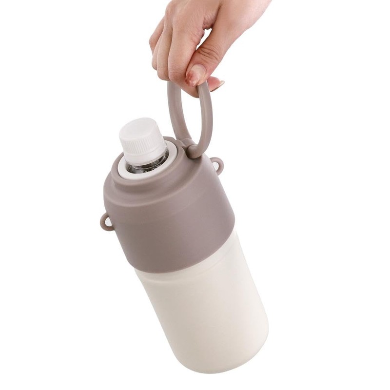 LIV PLUS ペットボトルホルダー 保冷保温 真空二重構造 300～650ml ショルダー ベージュ NM-371
