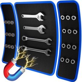 3 PCS Magnetic Tool Mat for Screws, Mechanic Mat Magnetic Pad for Tools, Magnetic Tool Holder, Non-Slip Parts Organizer Magnetic Tray for Mechanics (Black+Blue)