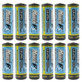 HyperPS HyperPS 12 Pack 3.2V LiFePo4 14430 (14 x 43mm) 400mAh Rechargeable Battery for Solar Panel Light, Tooth Brush, Shaver, Flashlight
