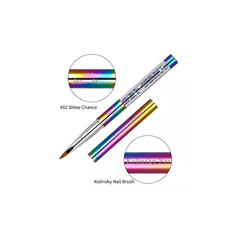 Shine Chance Diamante De Imitación De Arcoíris 100% Kolinsky De