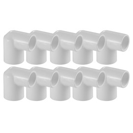 Lesso America 406 Series PVC Pipe Fitting - 90°Reducing Elbow - Schedule 40 (White) - 3/4×1/2" (SOC x SOC) / High-Flow Capacity/Plumbing, Irrigation, Pool, Spa/NSF Certified (406-101) (10 Pack)